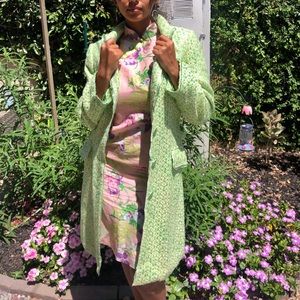 Banana Republic Green Tweed Trench Size Large